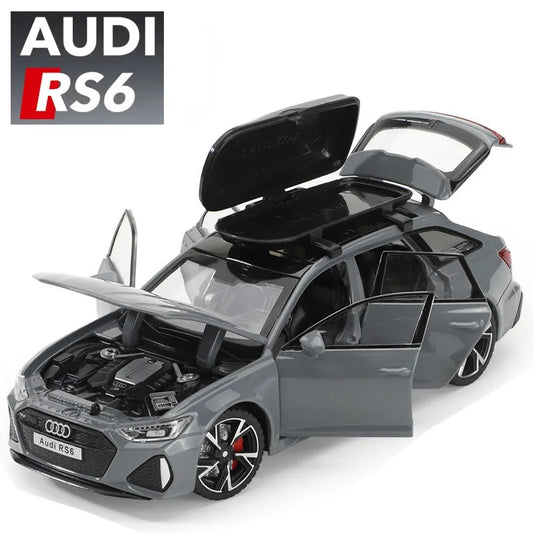 Modellino Audi RS6 1:32 – Auto in Metallo con Luci, Suoni e Porte Apribili